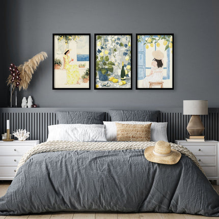 Art Prints In Frames | Set of 3 Italian Lifestyle Wall art Prints