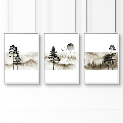Art prints Scandinavian for bedroom | set of 3 wall art prints