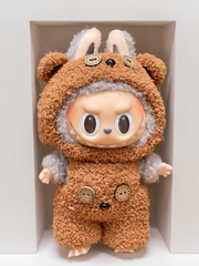 Labubu Brown Bear Plush Outfit Set - Soft and Cuddly (17cm)