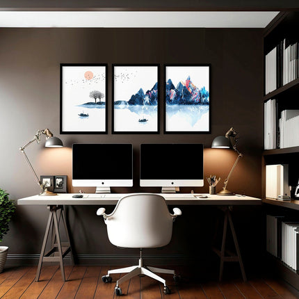 Artwork for an office | set of 3 wall art prints