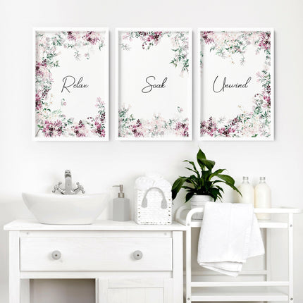 Artwork In Bathroom | Set of 3 wall art prints