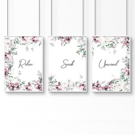 Artwork In Bathroom | Set of 3 wall art prints