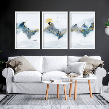 Asian artwork | set of 3 framed wall art prints