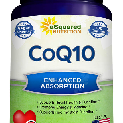 aSquared Nutrition CoQ10 400mg Max Strength – 200 Vegan Capsules