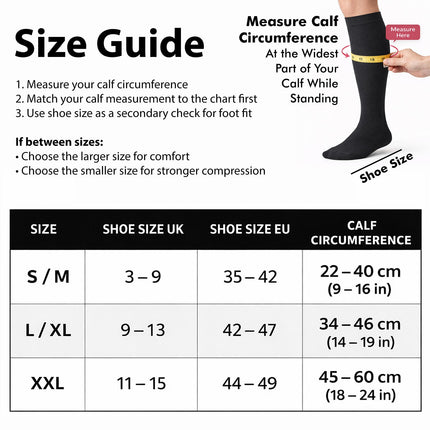 Compression Socks for Women & Men (20-30 mmHg), Knee-High Flight Socks