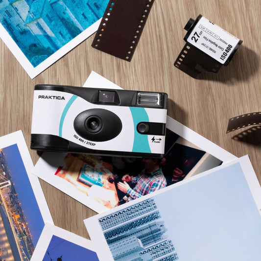 Praktica 35mm Single Use Disposable Film Camera with Flash - Blue