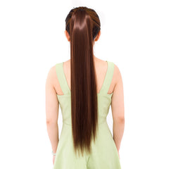 Lace-up Fashion Soft Wig Ponytail Realistic Matte Silk Long Straight Hair