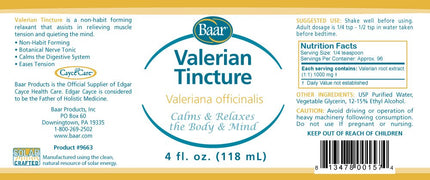 Baar Valerian Tincture – 4 oz (Pack of 2) – Natural Relaxant