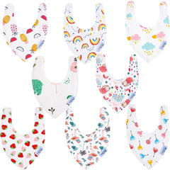 Baby Bandana Dribble Bibs Cotton Pack Of 8 - Girls
