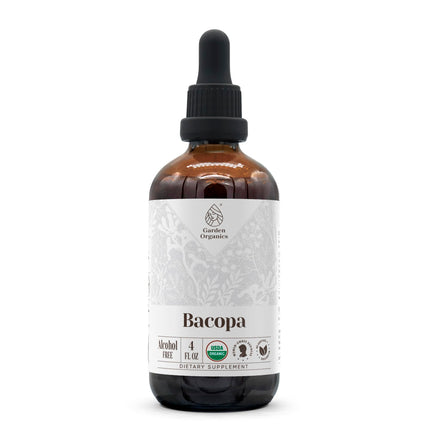 Bacopa USDA Organic | Alcohol-Free Tincture 4 oz | Bacopa Monnieri (Bacopa) Dried Herb