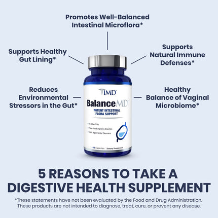 BalanceMD Vaginal Probiotics – 1MD Nutrition | Oregano & Caprylic Acid with Lactobacillus | 120 Capsules