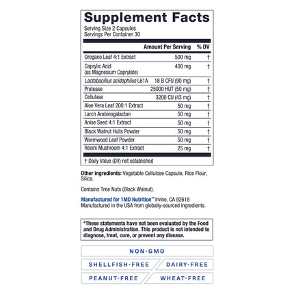 BalanceMD Vaginal Probiotics – 1MD Nutrition | Oregano & Caprylic Acid with Lactobacillus | 120 Capsules