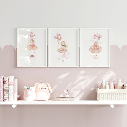 Ballerina Artwork | Set of 3 wall art prints