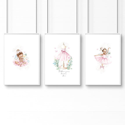 Ballerina Prints | Set of 3 wall art prints