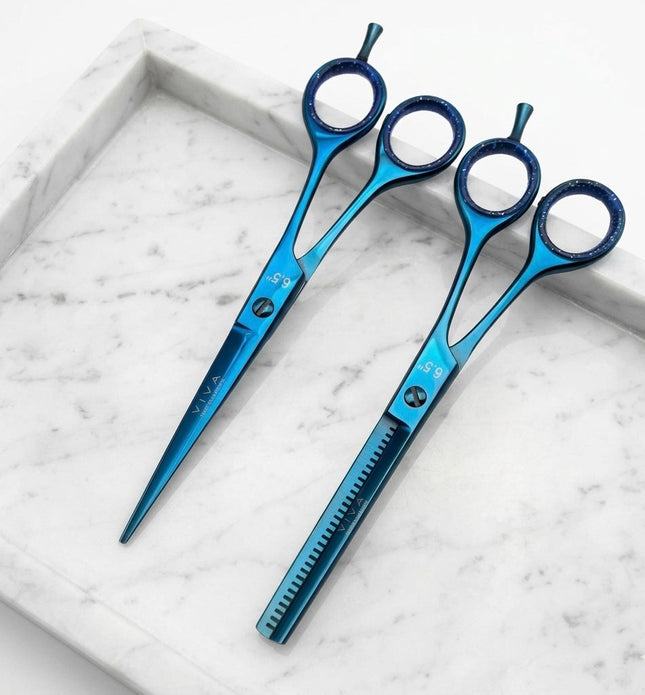 Haircut & Thinning Scissors Set - Blue