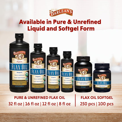 Barlean's Organic Lignan Flaxseed Oil - 16 oz, 7,230 mg ALA, Vegan & Gluten Free