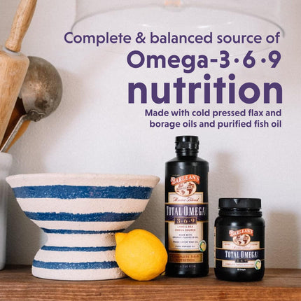 Barlean's Total Omega 3 6 9 Softgels – 90 Count | Heart Health & Joint Support