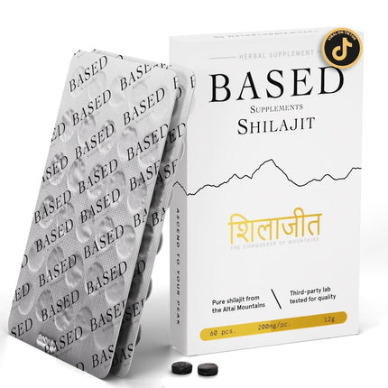 Based Shilajit | Pure Shilajit Tablets with Max Potency, Energy & Immune Support for Men and Women | Rich in Fulvic Acid and 85+ Trace Minerals, 60 Tablets