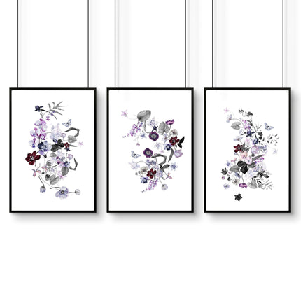 Bathroom Shabby chic wall decor | set of 3 framed wall art