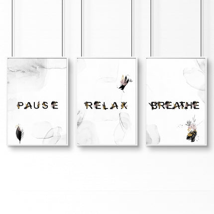 Wall art in bathroom | set of 3 Relaxing art prints