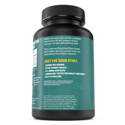 BCAA Tablets 1000 mg – 120 Pills for Muscle Recovery & Energy | Vegan, Non-GMO