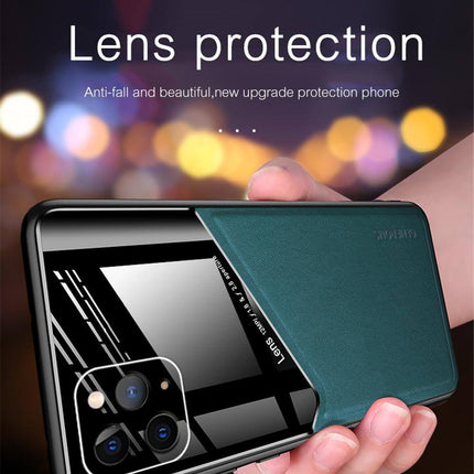 Acrylic + PU Leather Black Case - For iPhone 12 / 12 Pro Case