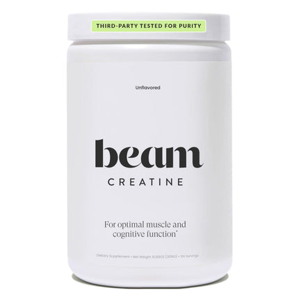 Beam Creatine Powder – Micronized Creatine Monohydrate | Third-Party Tested | 100 Servings | Unflavored