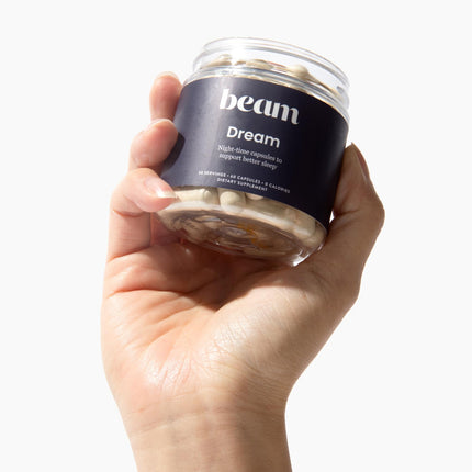 Beam Dream Sleep Capsules – Natural Sleep Aid with Magnesium, Melatonin & L-Theanine | 30 Servings