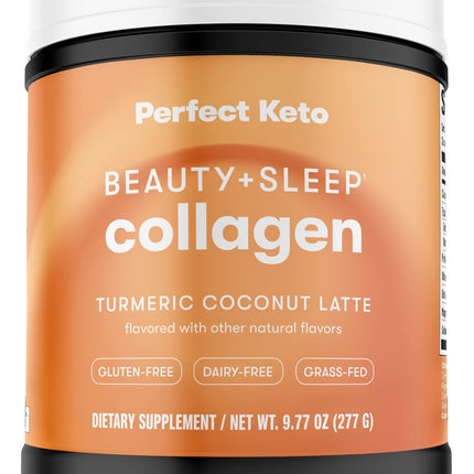 Beauty + Sleep Collagen Protein Powder – Turmeric Coconut Latte | Perfect Keto