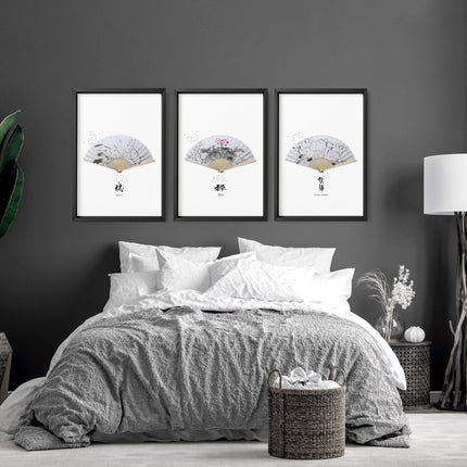 Accent Wall Ideas for Bedroom – Set of 3 Framed Prints