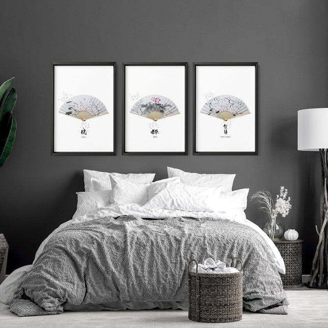 Accent Wall Ideas for Bedroom – Set of 3 Framed Prints