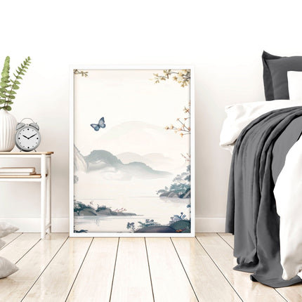 Bedroom Wall Ideas Pictures | Set of 3 Chinoiserie Wall art Prints