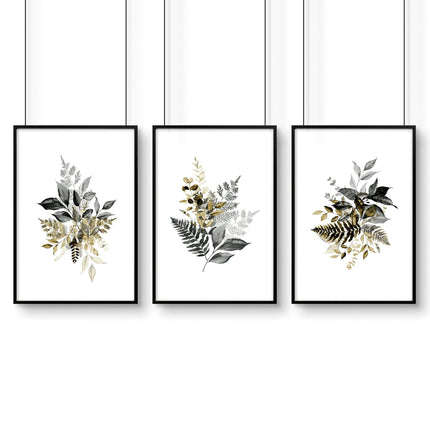 Artwork for Bedroom Walls | Grey Set of 3 Prints