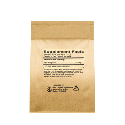 PURE ORIGINAL INGREDIENTS Bee Propolis Powder (1 lb) No Fillers, Lab Verified, Always Pure