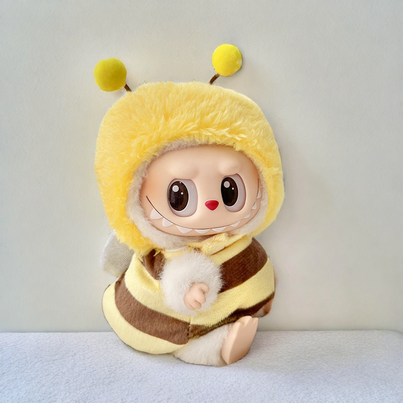Labubu Honey Bee Outfit Set - Yellow & Brown Striped Character Costume