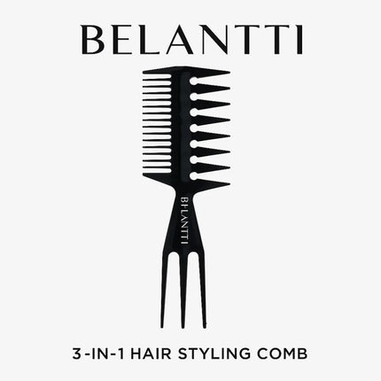Belantti 3-in-1 Wide Tooth Detangling Comb for Curly Hair