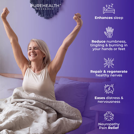 PUREHEALTH RESEARCH Nerve Regen Formula – Nerve Support Supplement for Hands & Feet | 60 Capsules