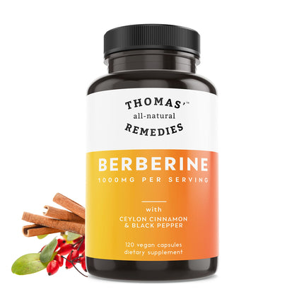 Thomas' All-Natural Berberine 500mg (1000mg per serving) - 120 Vegan Capsules