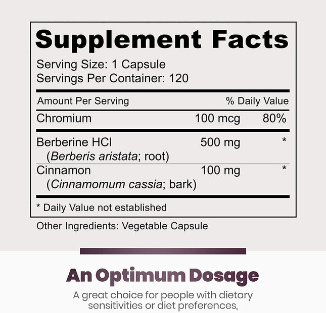 Simply Natures Pure Premium Berberine HCl 500mg - 120 Capsules - Cardiovascular GI Immune Support - Chromium Cinnamon (Pack of 3)