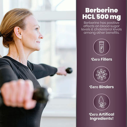 Simply Natures Pure Premium Berberine HCl 500mg - 120 Capsules - Cardiovascular GI Immune Support - Chromium Cinnamon (Pack of 3)