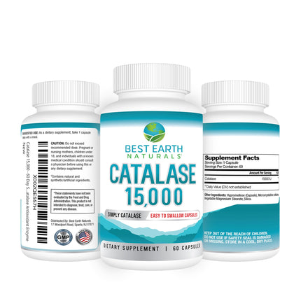 Best Earth Naturals Catalase 15,000 Units - Hair Vitality - 60-Day Supply