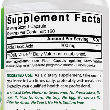Best Naturals Alpha Lipoic Acid 200 mg – 120 Capsules (Pack of 3)