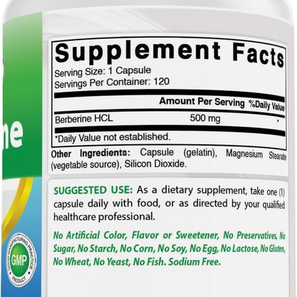 Best Naturals Berberine 500mg – 120 Capsules (Pack of 3) | Immune, Cardiovascular & GI Support