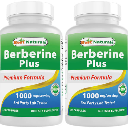 Best Naturals Berberine Plus 1000 mg/Serving – 120 Capsules (Pack of 2)