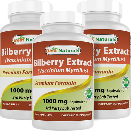 Best Naturals Bilberry 1000 mg - 90 Capsules (3 Pack)