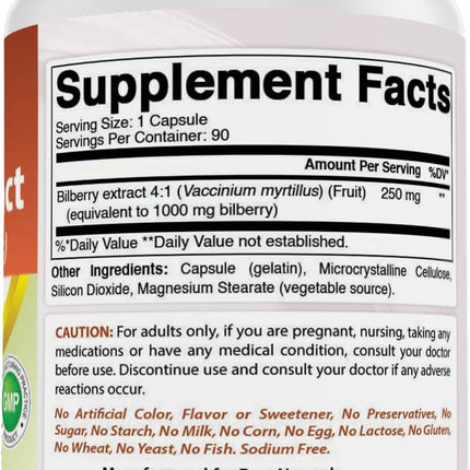 Best Naturals Bilberry 1000 mg - 90 Capsules (3 Pack)