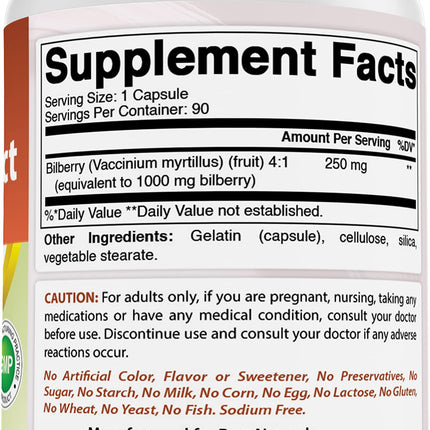 Best Naturals Bilberry 1000 mg - 90 Capsules (3 Pack)