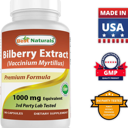 Best Naturals Bilberry 1000 mg - 90 Capsules (3 Pack)