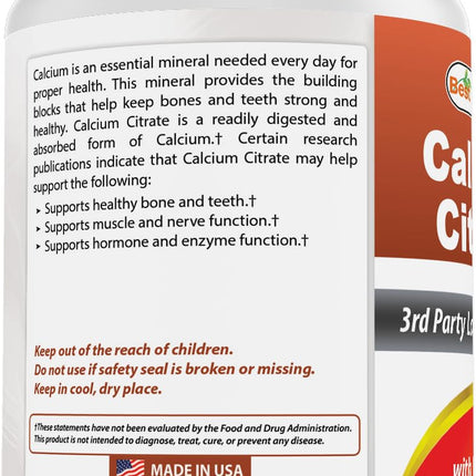 Best Naturals Calcium Citrate with Vitamin D-3 - 240 Tablets (Pack of 2)