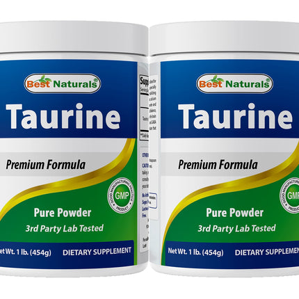 Best Naturals Taurine Powder 1000mg – 1 lb (454 g) Pack of 2